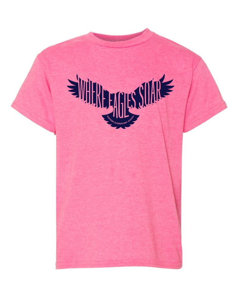 Blue Eagle | Eastern Elementary Cotton Tee | Heather Hot Pink