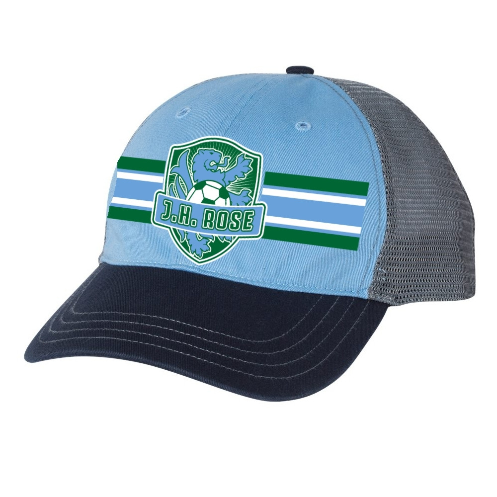 Rose Soccer Garment Washed Trucker Hat 