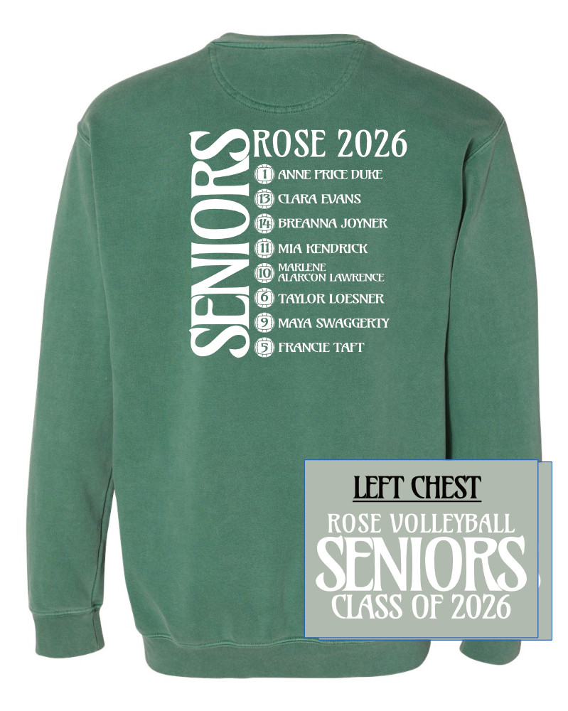 Rose Volleyball | Class of 2026 | Comfort Colors Crewneck Sweatshirt