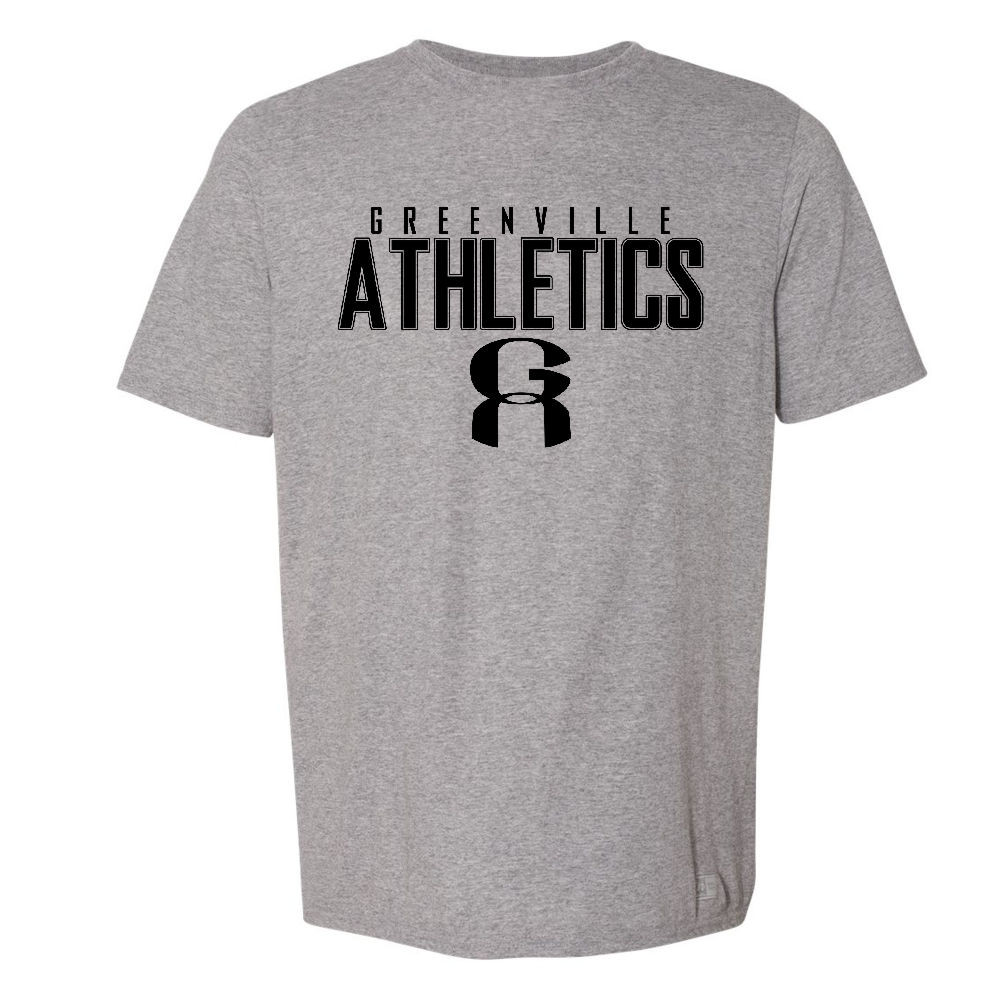 GA Grey Russell Athletic Tee | Word Logo
