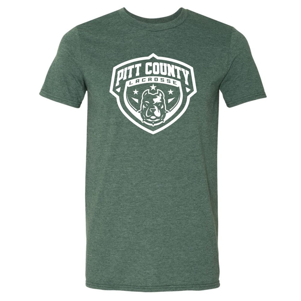 Pitt County Lacrosse Cotton Tee | Shield Logo | Multiple Colors