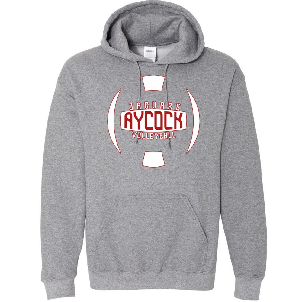 EB Aycock Cotton Hooded Sweatshirt | Volleyball Ball Logo | Multiple Colors