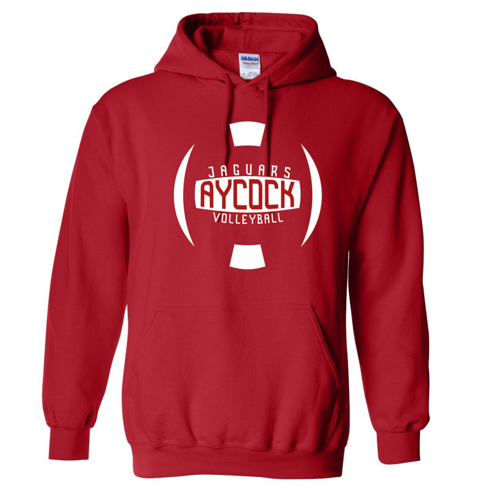 EB Aycock Cotton Hooded Sweatshirt | Volleyball Ball Logo | Multiple Colors