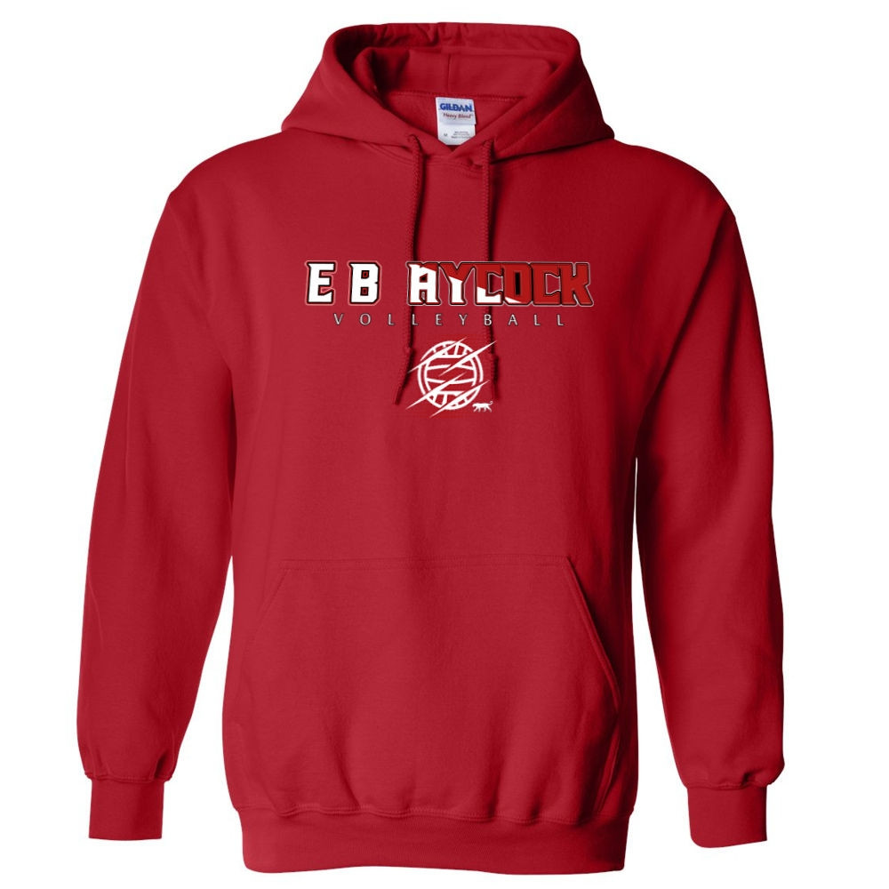 EB Aycock Cotton Hooded Sweatshirt | Volleyball Word Logo | Multiple Colors
