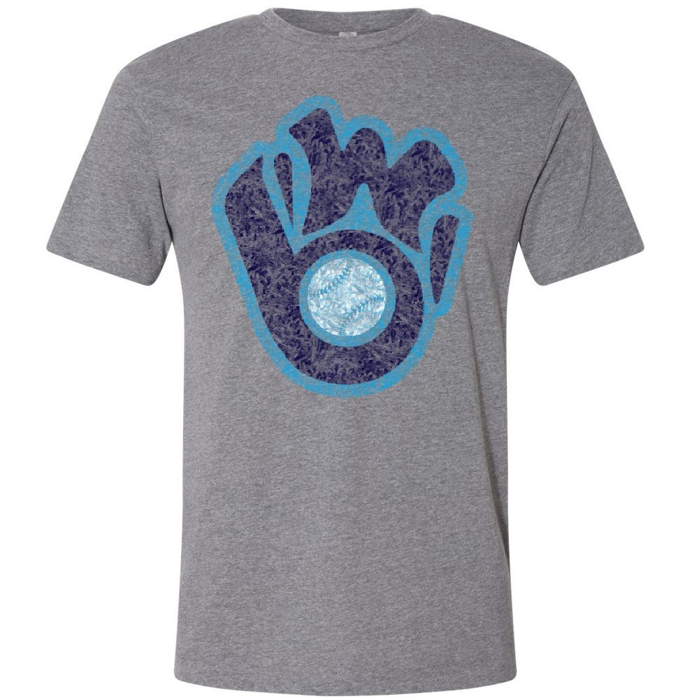 Brown & Wood Baseball Cotton Tee | Multiple Colors | Distressed Glove Logo