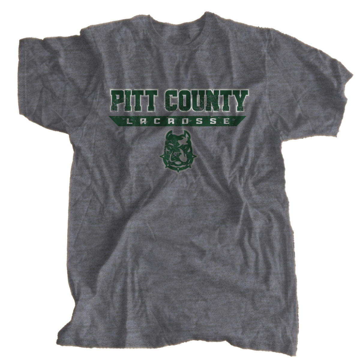 Vintage, Distressed Pitt County Lacrosse T-Shirt | Bulldog Word Logo | Sizes for Whole Family